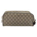 GUCCI GG Supreme Hand Bag PVC Beige Gold 211125 Auth 197233-2