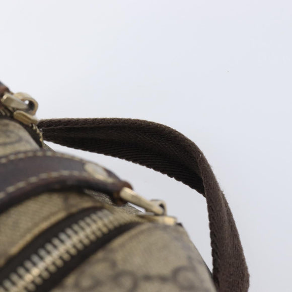GUCCI GG Supreme Hand Bag PVC Beige Gold 211125 Auth 197233