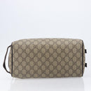 GUCCI GG Supreme Hand Bag PVC Beige Gold 211125 Auth 197233-5
