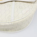 Christian Dior Honeycomb Canvas Shoulder Bag PVC White Gold Auth 197242A-14