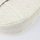 Christian Dior Honeycomb Canvas Shoulder Bag PVC White Gold Auth 197242A-15
