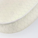 Christian Dior Honeycomb Canvas Shoulder Bag PVC White Gold Auth 197242A-17