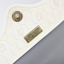 Christian Dior Honeycomb Canvas Shoulder Bag PVC White Gold Auth 197242A-19