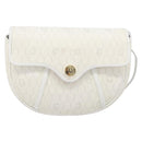 Christian Dior Honeycomb Canvas Shoulder Bag PVC White Gold Auth 197242A-13