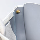 Christian Dior Honeycomb Canvas Shoulder Bag PVC White Gold Auth 197242A-21