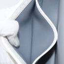 Christian Dior Honeycomb Canvas Shoulder Bag PVC White Gold Auth 197242A-22