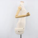 Christian Dior Honeycomb Canvas Shoulder Bag PVC White Gold Auth 197242A-23