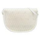 Christian Dior Honeycomb Canvas Shoulder Bag PVC White Gold Auth 197242A-2