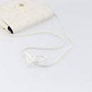 Christian Dior Honeycomb Canvas Shoulder Bag PVC White Gold Auth 197242A-7