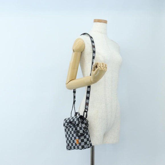 LOUIS VUITTON Damier Distorted Steamer XS Bag Black N60453 LV Auth 197245SM