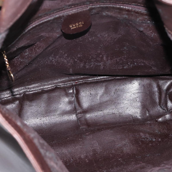 GUCCI Bamboo Shoulder Bag Leather 2way Brown Gold 001 2123 1577 Auth 197247
