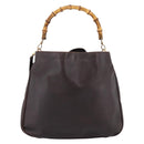 GUCCI Bamboo Shoulder Bag Leather 2way Brown Gold 001 2123 1577 Auth 197247-13