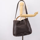 GUCCI Bamboo Shoulder Bag Leather 2way Brown Gold 001 2123 1577 Auth 197247-23