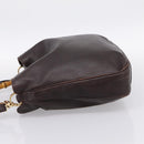 GUCCI Bamboo Shoulder Bag Leather 2way Brown Gold 001 2123 1577 Auth 197247-3