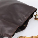 GUCCI Bamboo Shoulder Bag Leather 2way Brown Gold 001 2123 1577 Auth 197247-6