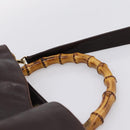 GUCCI Bamboo Shoulder Bag Leather 2way Brown Gold 001 2123 1577 Auth 197247-14