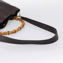 GUCCI Bamboo Shoulder Bag Leather 2way Brown Gold 001 2123 1577 Auth 197247-8