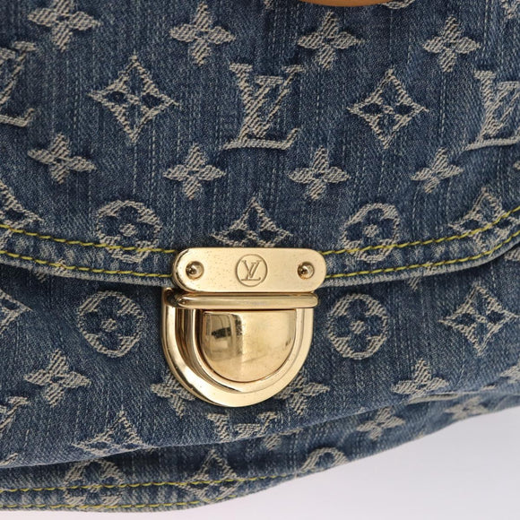 LOUIS VUITTON Monogram Denim Flat shopper Tote Bag Blue M95018 LV Auth 197248V