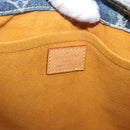 LOUIS VUITTON Monogram Denim Flat shopper Tote Bag Blue M95018 LV Auth 197248V-16