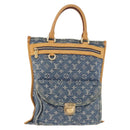 LOUIS VUITTON Monogram Denim Flat shopper Tote Bag Blue M95018 LV Auth 197248V-2