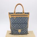 LOUIS VUITTON Monogram Denim Flat shopper Tote Bag Blue M95018 LV Auth 197248V-25