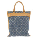 LOUIS VUITTON Monogram Denim Flat shopper Tote Bag Blue M95018 LV Auth 197248V-3