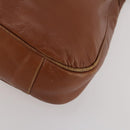 GUCCI Bamboo Shoulder Bag Leather 2way Brown Gold Auth 197250-10