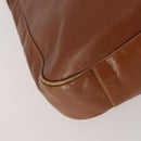 GUCCI Bamboo Shoulder Bag Leather 2way Brown Gold Auth 197250-15