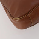 GUCCI Bamboo Shoulder Bag Leather 2way Brown Gold Auth 197250-17