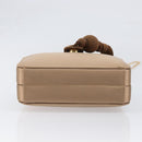 LOEWE Chain Shoulder Bag Satin Beige Gold Auth 197254-5