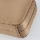LOEWE Chain Shoulder Bag Satin Beige Gold Auth 197254-9