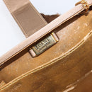LOEWE Chain Shoulder Bag Satin Beige Gold Auth 197254-20