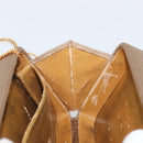 LOEWE Chain Shoulder Bag Satin Beige Gold Auth 197254-21