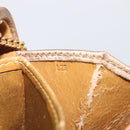 LOEWE Chain Shoulder Bag Satin Beige Gold Auth 197254-12