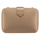 LOEWE Chain Shoulder Bag Satin Beige Gold Auth 197254-2