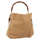 GUCCI Bamboo Shoulder Bag Suede 2way Beige Gold 001 1014 1638 0 Auth 197255-1