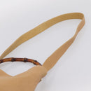 GUCCI Bamboo Shoulder Bag Suede 2way Beige Gold 001 1014 1638 0 Auth 197255-10