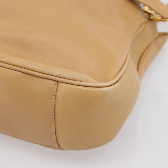 GUCCI Bamboo Shoulder Bag Suede 2way Beige Gold 001 1014 1638 0 Auth 197255
