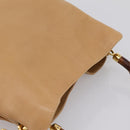 GUCCI Bamboo Shoulder Bag Suede 2way Beige Gold 001 1014 1638 0 Auth 197255-6