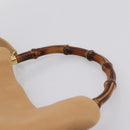 GUCCI Bamboo Shoulder Bag Suede 2way Beige Gold 001 1014 1638 0 Auth 197255-8