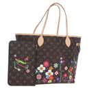 LOUIS VUITTON Monogram Flower Neverfull MM Tote Bag M13271 LV Auth 197257SM-1