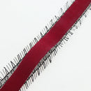 CHANEL Choker Necklace Silk Bordeaux CC Auth 197258V-11