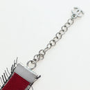 CHANEL Choker Necklace Silk Bordeaux CC Auth 197258V-13