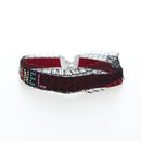 CHANEL Choker Necklace Silk Bordeaux CC Auth 197258V-5