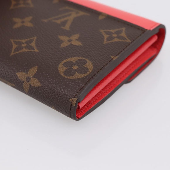 LOUIS VUITTON Monogram Totem Portefeuille Sarah Long Wallet M61348 Auth 197259M