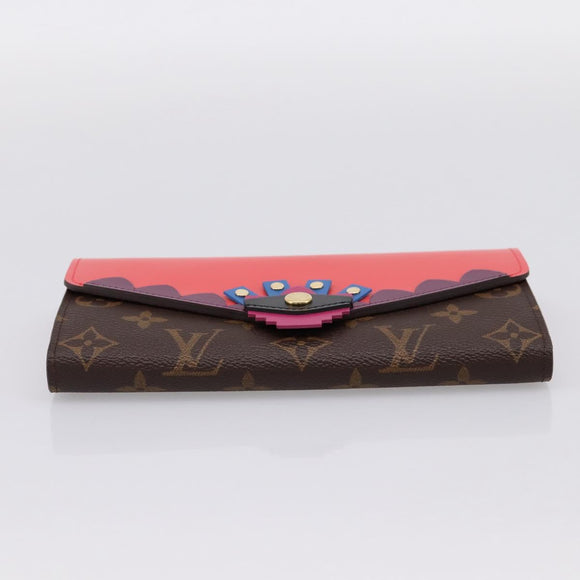 LOUIS VUITTON Monogram Totem Portefeuille Sarah Long Wallet M61348 Auth 197259M