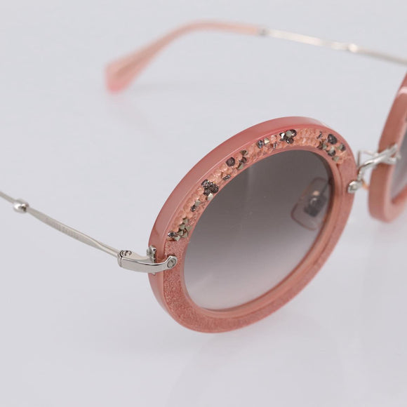 Miu Miu Sunglasses Metal Pink Auth 197261M