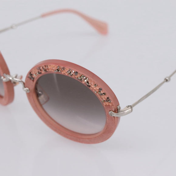 Miu Miu Sunglasses Metal Pink Auth 197261M