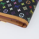 LOUIS VUITTON Monogram Multicolor Porte Tresor Wallet Black M92658 Auth 197263A-16