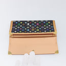 LOUIS VUITTON Monogram Multicolor Porte Tresor Wallet Black M92658 Auth 197263A-17